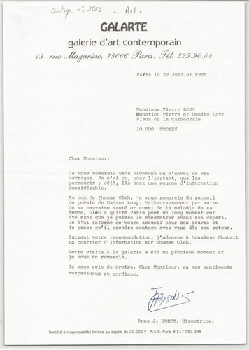 Anne bodet lettre - anne,