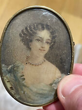 Peinture miniature XIXème siècle signée portrait jeune femme France