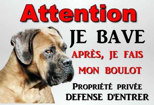 Plaque attention chien - attention,