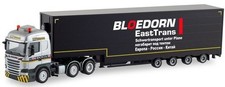 HERPA, SCANIA R HL 6x2 avec remorque surbaissée 4 Essieux BLOEDORN, échelle 1...
