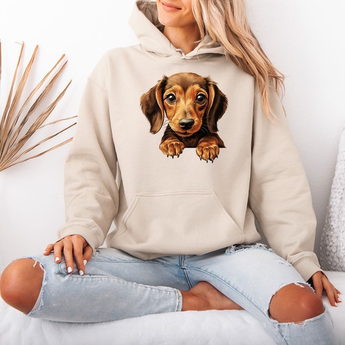 Sweat capuche teckel chiot - capuche,