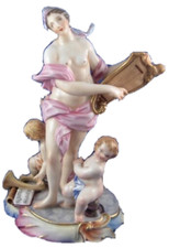 Antique 19thC Doccia Porcelaine Musicien Figurine Porzellan Figur Ginori