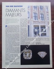Article publicité Van Der Bauwede, diamants, joaillier ,  1992