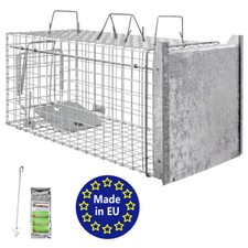Piège à Animaux Humaine Animal Vivant Cage 80x34x34 cm Renard Chat Petigi