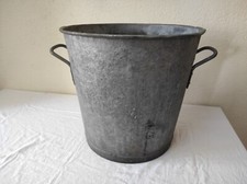 Ancienne Lessiveuse, Bassine galvanisée zinc 42cm de diamètre Vintage Jardinière