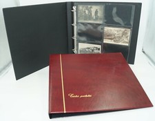 CLASSEUR ALBUM SAFE BORDEAUX +25 FEUILLES TRANSPARENTES POUR 300 CARTES POSTALES