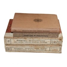 Ensemble de 4 anciens livres de Médecine / Appareil respiratoire XI - XII