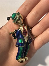 Broche Clown Vert bleu et