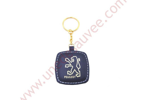 Porte clé peugeot cuir - cuir, +