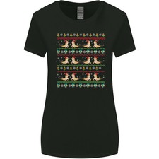 T-Shirt À Manches Ample Pour Femmes Dragon Barbu De Noël Xmas Reptile