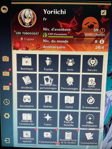 Vend mon compte genshin - je,