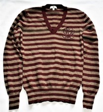 Pull rayé brun et rouge bordeaux CERRUTI - Taille XS