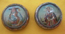Bonbons CH MARTEL NANTES 2 boites tôle litho 1900 COSTUMES DU FOUESNANT bretagne