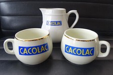 service pichet tasse publicitaire CACOLAC porcelaine Chauvigny design bistrot 80