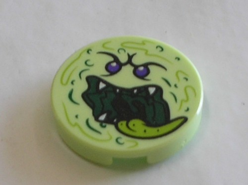 Lego tile with ghost face - tile,