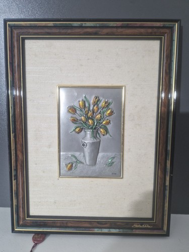 Tableau fond tissu - et, étain