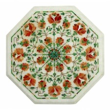 12 " Marbre Blanc Côté Table