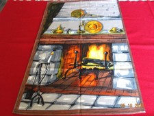 UN TORCHON VINTAGE CHEMINEE VONY FRANCE feu de bois