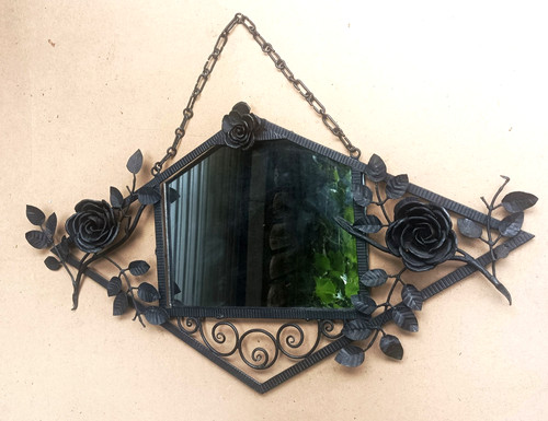 Important miroir mural fer - en,