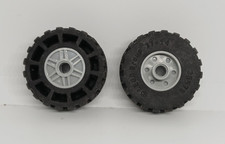 LEGO Technic : 2x Roue + Pneu 37 x 14 - Réf 55982c08 gris - Set 42175