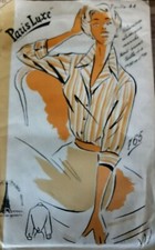 765 PATRON PARIS LUXE VINTAGE FRENCH PATTERN BLOUSE MANCHE 3/4   T 44