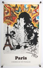 Affiche vintage Salvador DALI - Chemins de fer français - PARIS - SNCF 1969