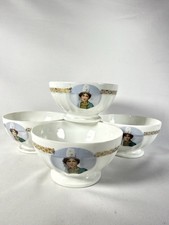Lot De 4 beaux petits bols en porcelaine de Sologne Lamotte vers 1930-1950