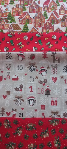 Lot coupons tissu noel - lot,
