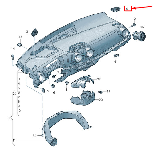 Audi grille d aération - ga, d'aération