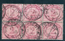 Dt. Reich lot Michel n°37e unité de 6 oblitérés Hettstedt PLF III testé