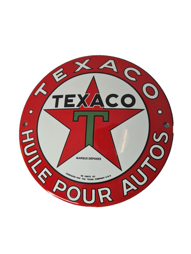 Plaque émaillée texaco - émaillée, huile