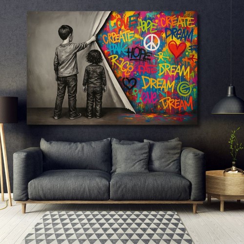 Tableau street art mur - street,