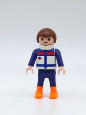 PLAYMOBIL ENFANT garçon en tenue bleu boots orange - Hiver, Noël 3955 5711