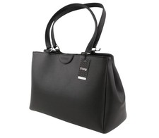 O Bag Vienna Femme Sac OS Noir Double Poignées Fermoir Doublé Logo Carré I