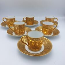 6 tasses à café Porcelaine de Limoges Bernardaud Décor arabesques or 1920 N°2