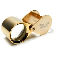 Plaqué Or Triplet Loupe 20x