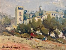 Peinture Huile Bois 1950
