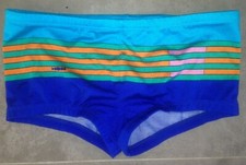 Short De Bain Boxer Hom Vintage Vert T. L Nylon 80's Sprinter Satin France