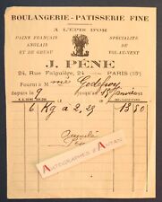 ● Boulangerie pâtisserie fine J. PENE 24 rue Falguière à Paris vieille facture