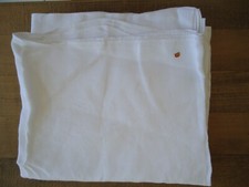 NAPPE LINGE ANCIEN LIN DAMASSE BLANC