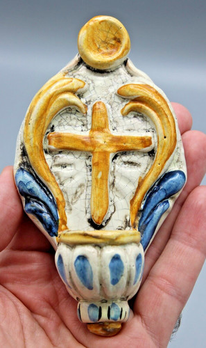 Ancien benitier faience - en,