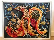 tableau canevas "L'oiseau d'Or" fait main : excellent état