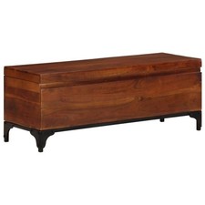 Bois d'Acacia Solide Coffre de Rangement 110x35x41 cm Boîte Banc Salon vidaXL