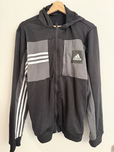 Veste zippé adidas noir grise - zippé,