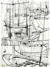 GAILLARDOT    PIERRE    DESSIN A L'ENCRE