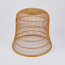 Lampe Rétro En Rattan - Tissage - Abat-Jour Des Années 50