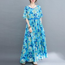 Femme Coton Lin Fleur Imprimé