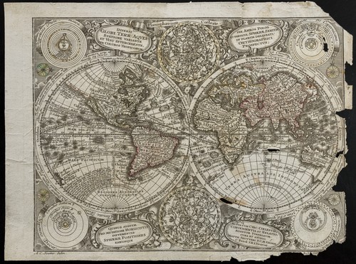 Mappemonde ancienne seutter - ancienne,
