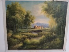 Peinture Paysage Style Flamand Huile sur Toile 50x60 CM Incl