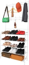 BELLE VOUS Meuble Chaussure Porte Manteau Blanc à 5 Étages - Étagères de